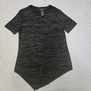 Chelsea & Theodore Asymmetrical Top Womens M Charcoal Top
